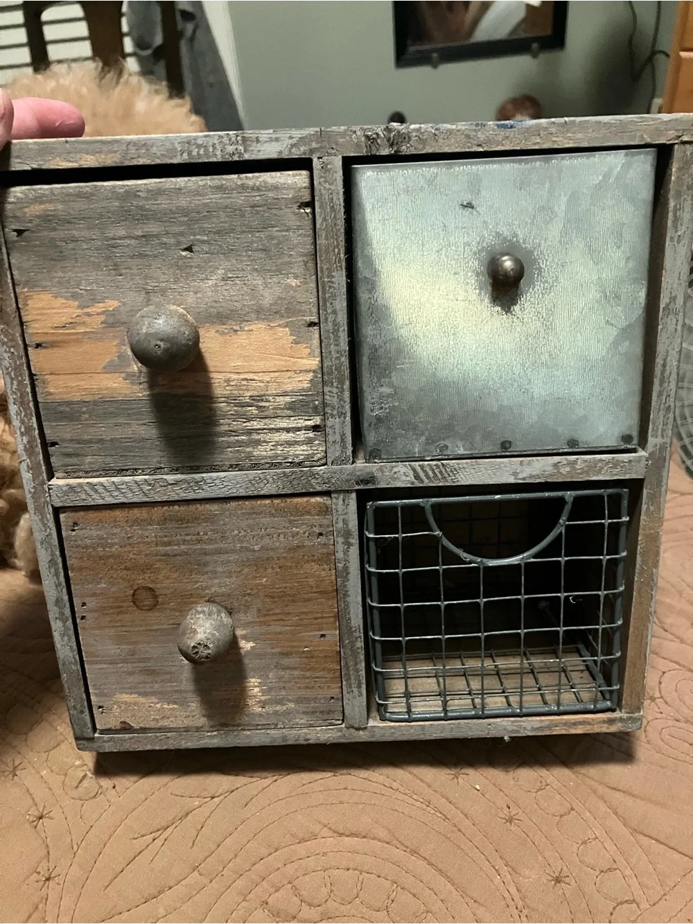Desk Top Organizer With a Rustic Design